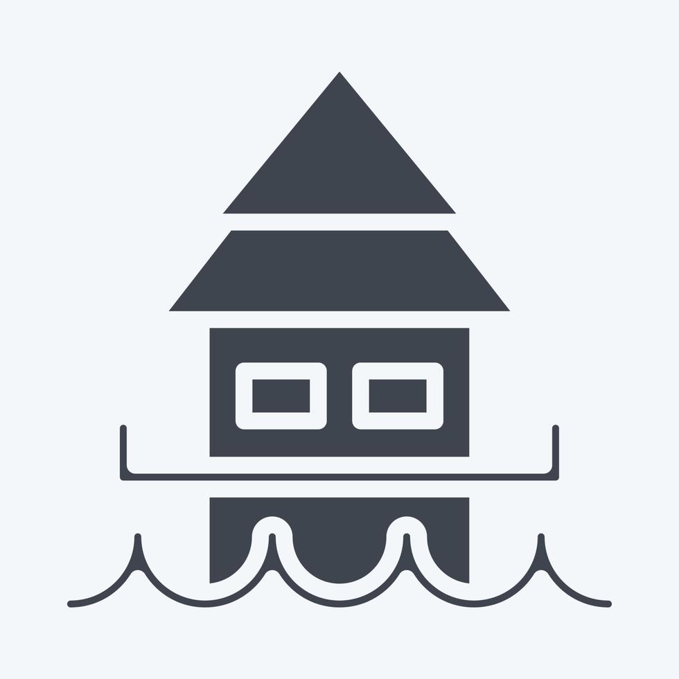 icône bungalow. adapté au symbole de l'éducation. style de glyphe. conception simple modifiable. vecteur de modèle de conception. illustration simple