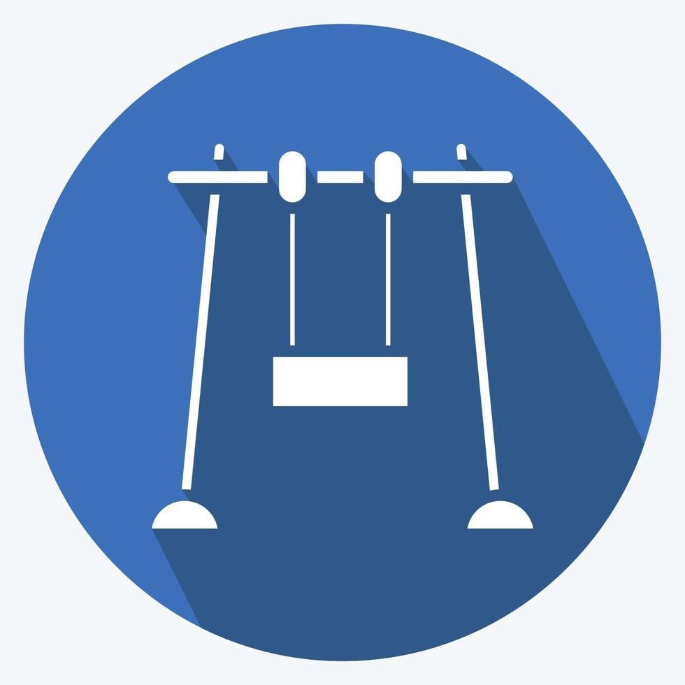 balançoire d'icône. adapté au symbole du parc de la ville. style d'ombre longue. conception simple modifiable. vecteur de modèle de conception. simple illustration