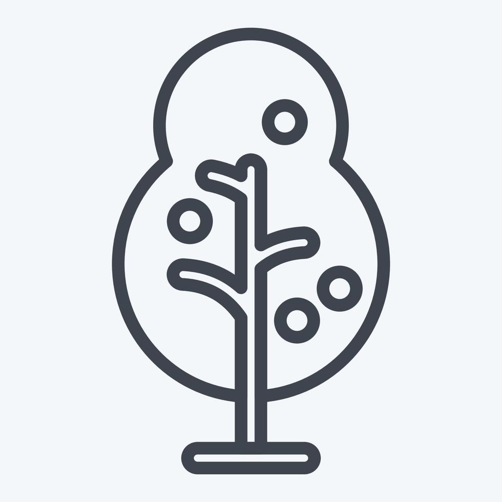 arbre d'icônes. adapté au symbole du parc de la ville. style de ligne. conception simple modifiable. vecteur de modèle de conception. illustration simple