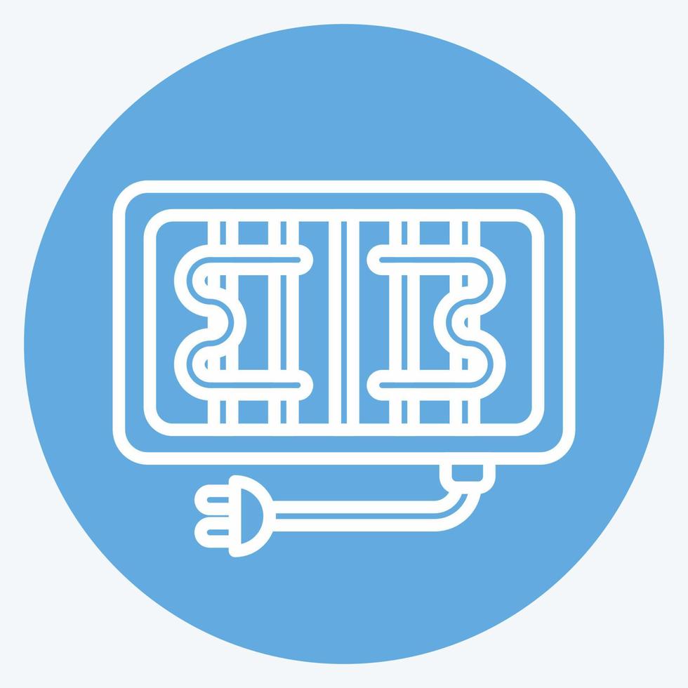 icône gril électrique. adapté au symbole des appareils de cuisine. façon yeux bleus. conception simple modifiable. vecteur de modèle de conception. simple illustration