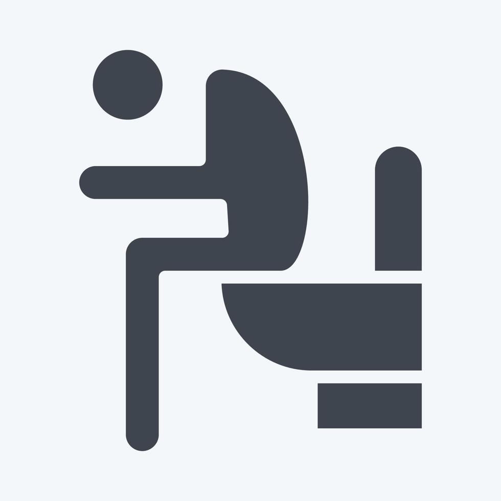 icône diarrhée. adapté au symbole de la grippe. style de glyphe. conception simple modifiable. vecteur de modèle de conception. illustration simple