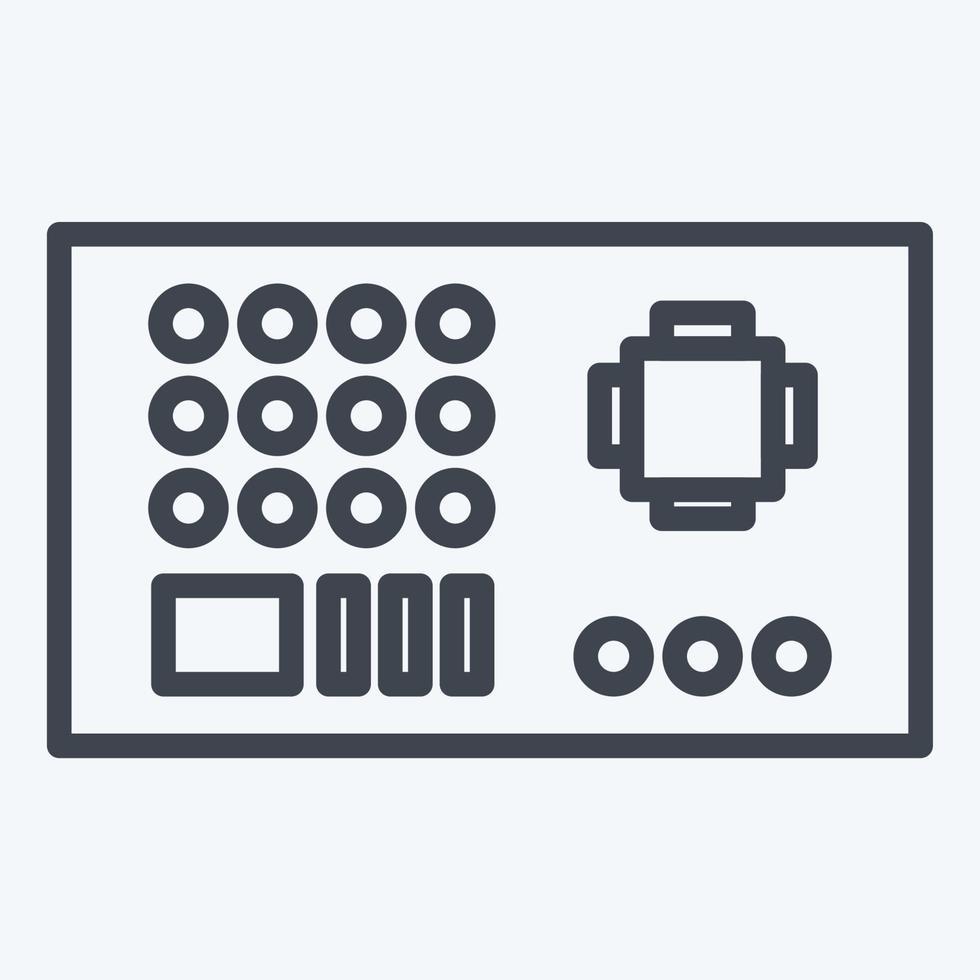 icône carte mère. adapté au symbole des composants informatiques. style de ligne. conception simple modifiable. vecteur de modèle de conception. illustration simple