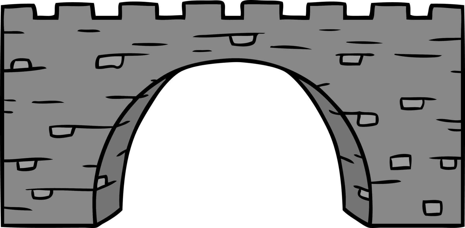 dessin animé doodle d'un pont de pierre vecteur