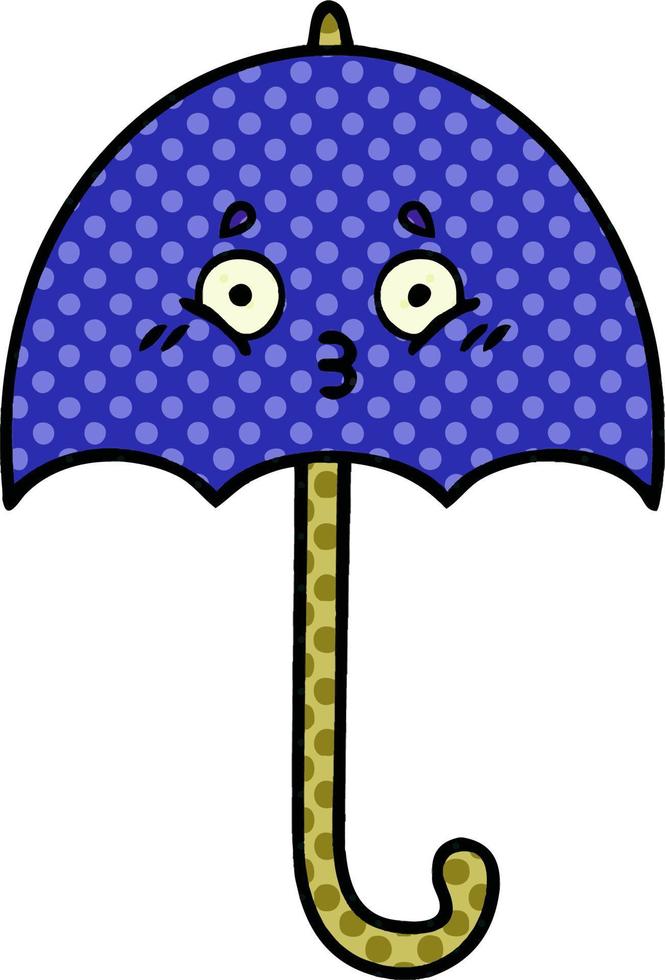 parapluie de dessin animé de style bande dessinée vecteur
