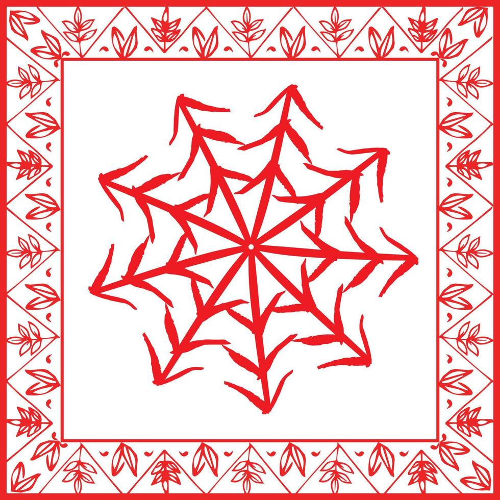 flocon de neige avec bordure. conception d'impression vectorielle pour la conception d'emballages de noël vecteur