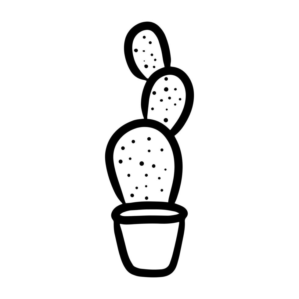 mignon doodle style kawaii cactus illustration vectorielle isolée vecteur