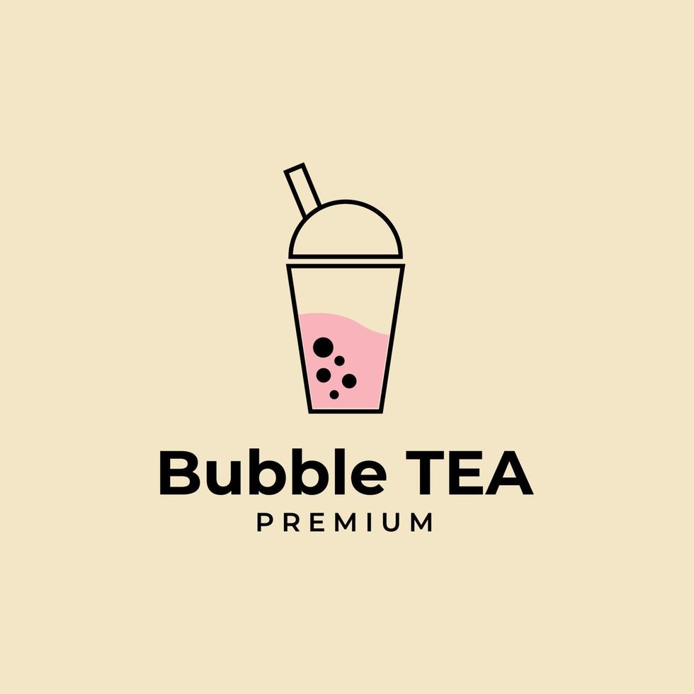 modèle de conception de vecteur de logo de tasse de thé à bulles