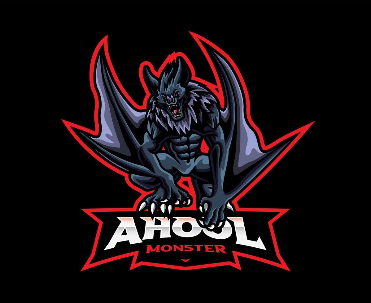 création de logo de mascotte ahool vecteur