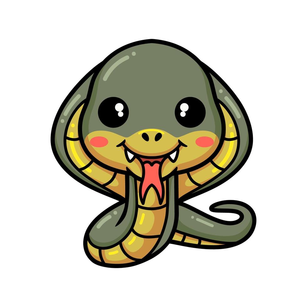 dessin animé mignon petit serpent cobra vecteur