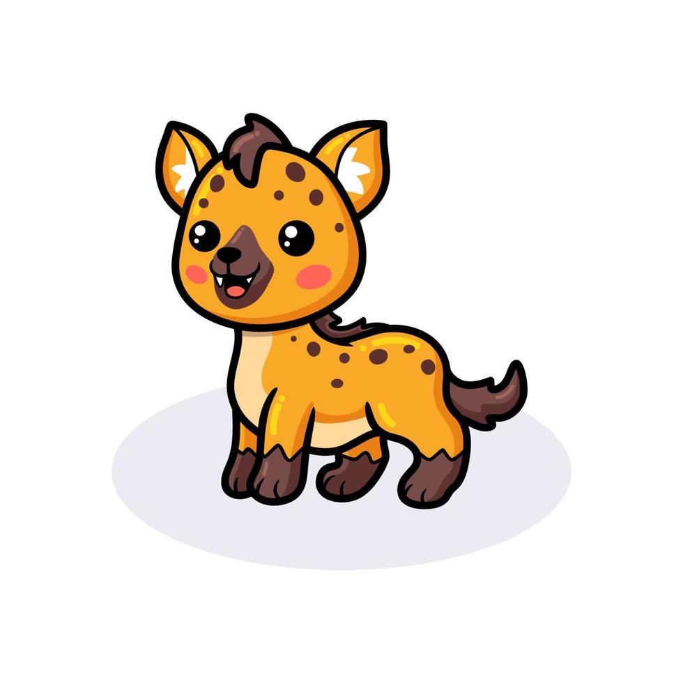 dessin animé mignon bébé hyène heureux vecteur
