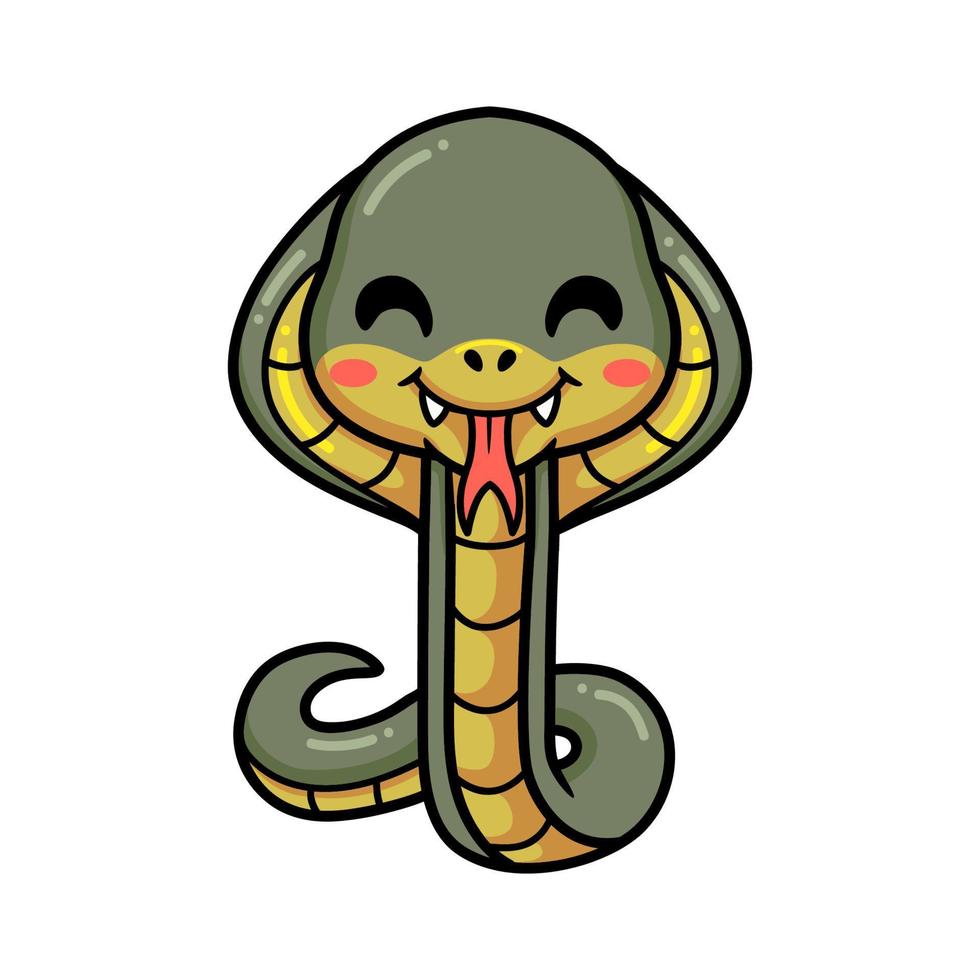 dessin animé mignon petit serpent cobra vecteur