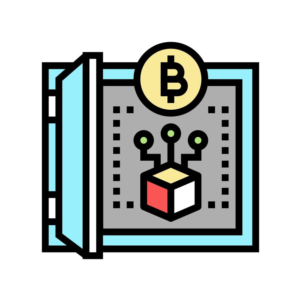 illustration vectorielle de l'icône de couleur du service de stockage de crypto-monnaie vecteur