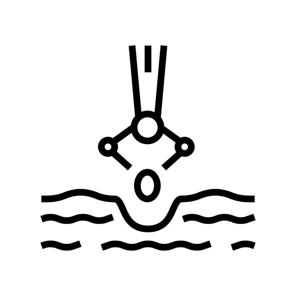 illustration vectorielle d'icône de ligne de semis de robot mécanique vecteur