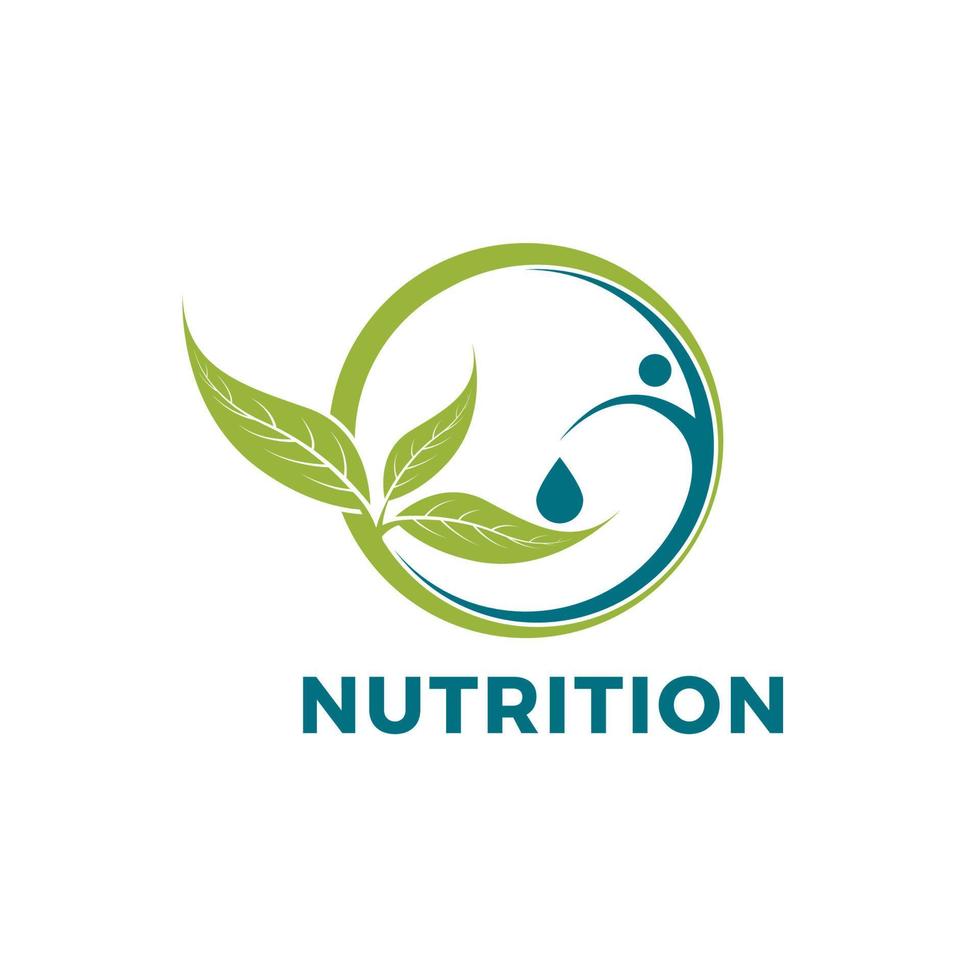 concept de modèle de logo de nutrition moderne vecteur