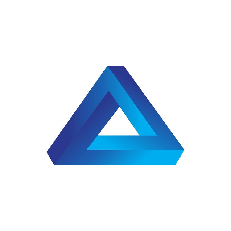 modèle d'icône de symbole de logo 3d de prisme bleu vecteur