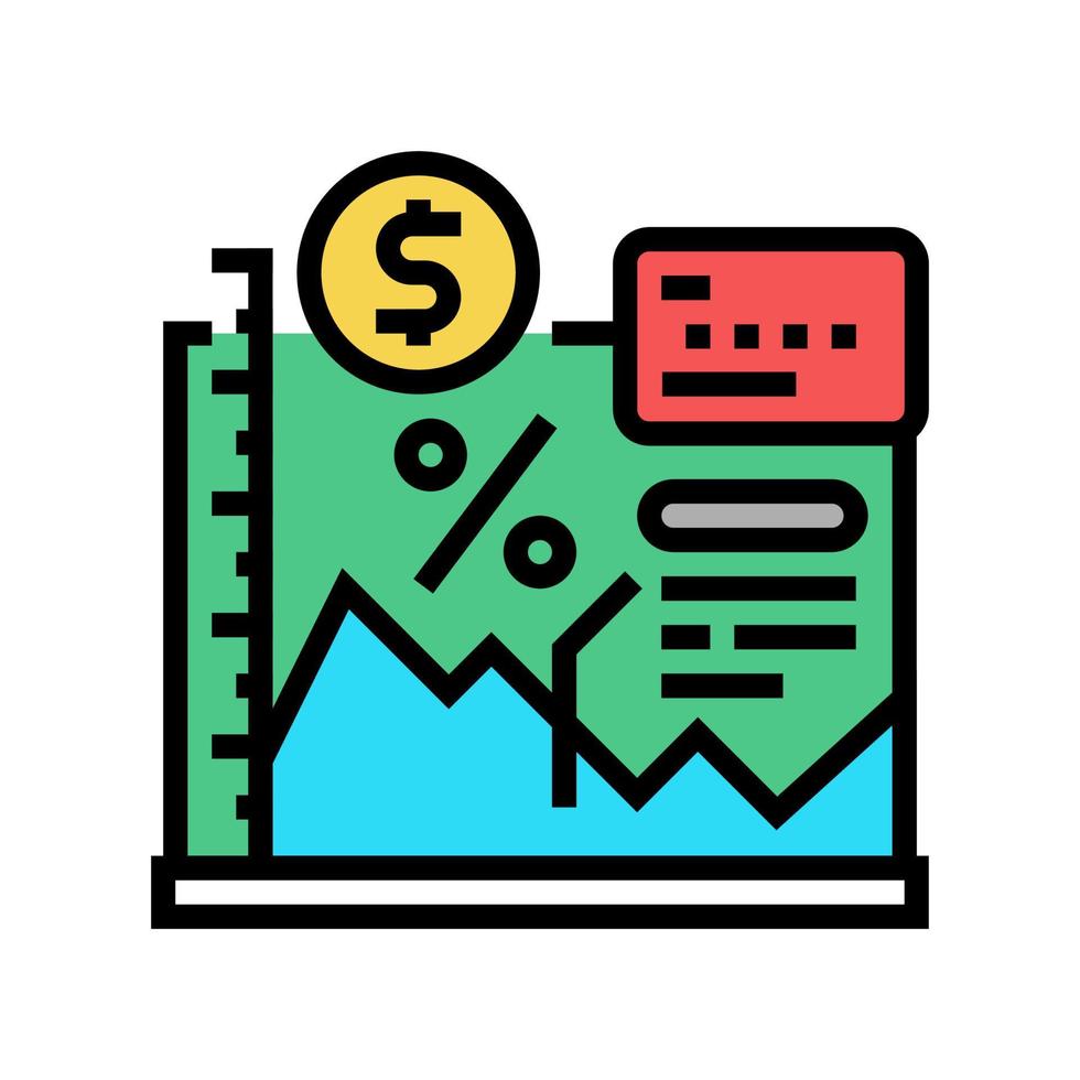 illustration vectorielle d'icône de couleur de leçon d'école d'économie vecteur