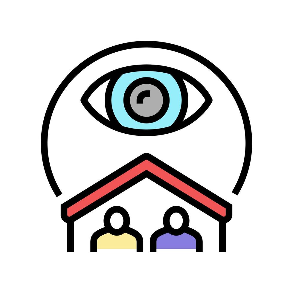 cohabitation surveillance couleur icône illustration vectorielle vecteur