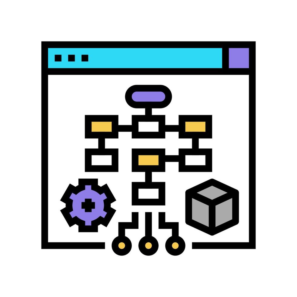 processus système couleur icône illustration vectorielle vecteur