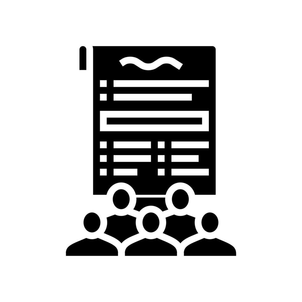 normes sociales loi dictionnaire glyphe icône illustration vectorielle vecteur