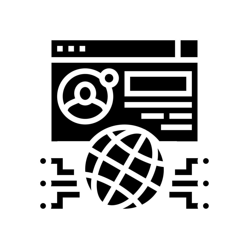 illustration vectorielle d'icône de glyphe de réseau mondial vecteur