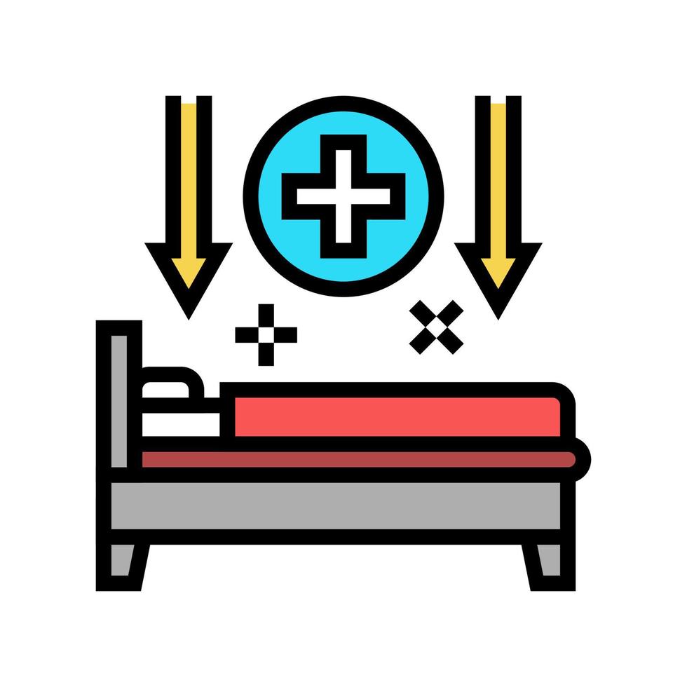 illustration vectorielle de l'icône de couleur de l'hépatite au repos au lit vecteur
