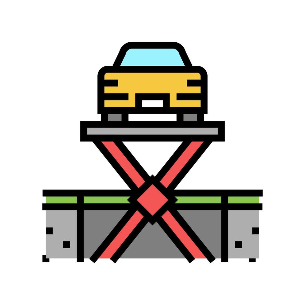 illustration vectorielle de l'icône de couleur de stationnement de l'équipement de levage vecteur