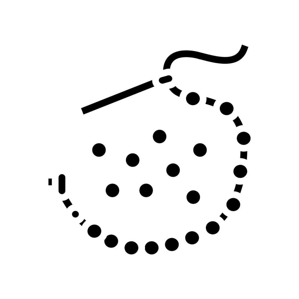 Illustration vectorielle de l'icône de la ligne de perles d'aiguille vecteur
