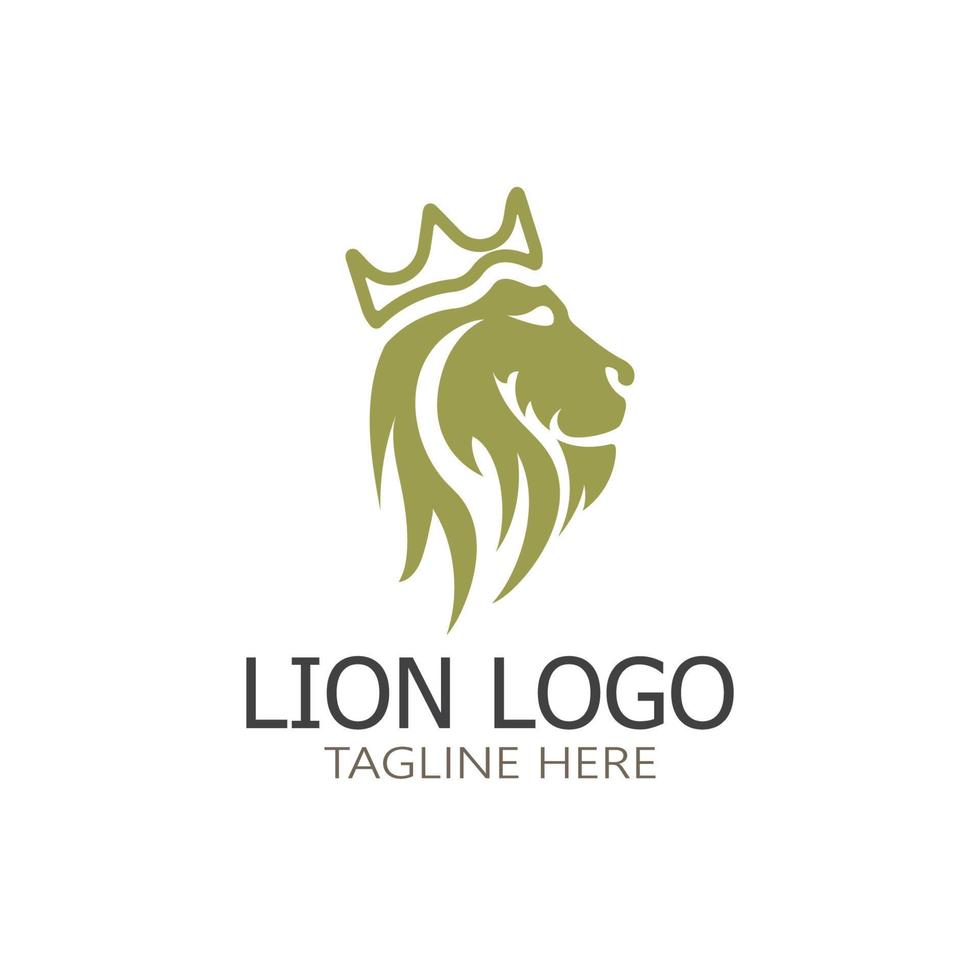 roi lion logo vector illustration design.gold lion roi tête signe concept isolé fond noir