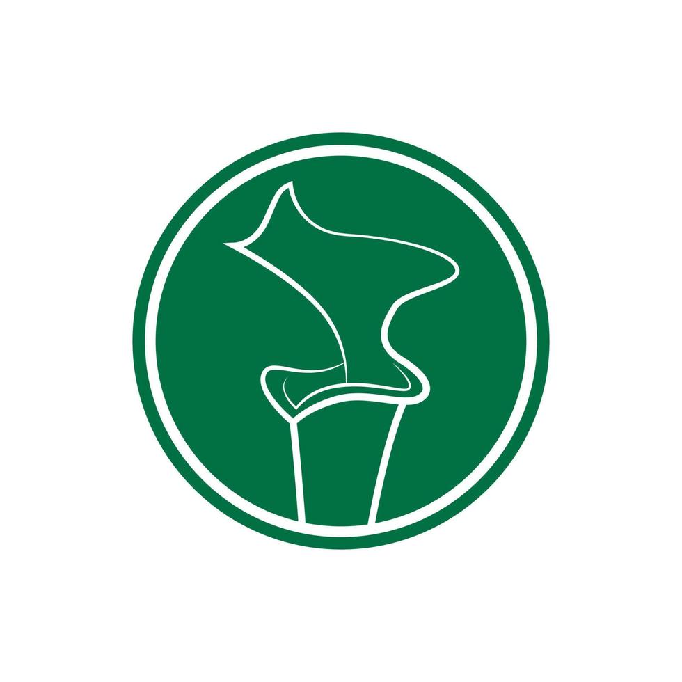 modèle de logo de plante sarracenia carnivore verte 01 vecteur