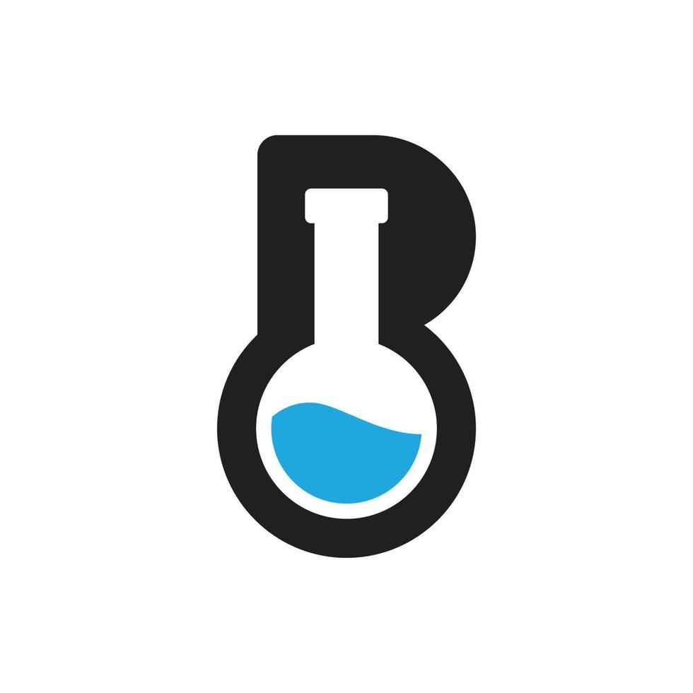 modèle de logo de laboratoire lettre b vecteur