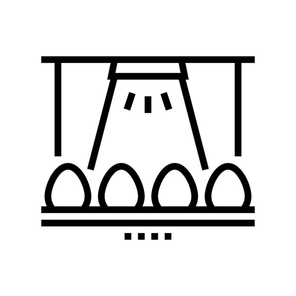 illustration vectorielle d'icône de ligne de convoyeur d'usine d'oeufs vecteur