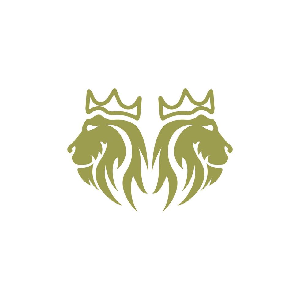roi lion logo vector illustration design.gold lion roi tête signe concept isolé fond noir