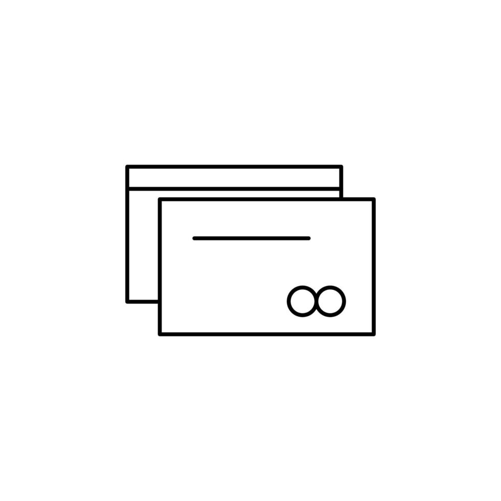 carte de crédit, modèle de logo d'illustration vectorielle d'icône de ligne mince de paiement. adapté à de nombreuses fins. vecteur