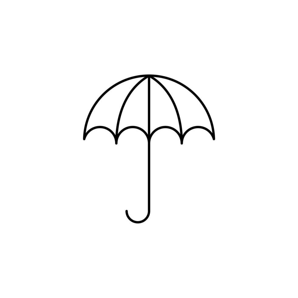 parapluie, météo, protection fine ligne icône vector illustration logo modèle. adapté à de nombreuses fins.
