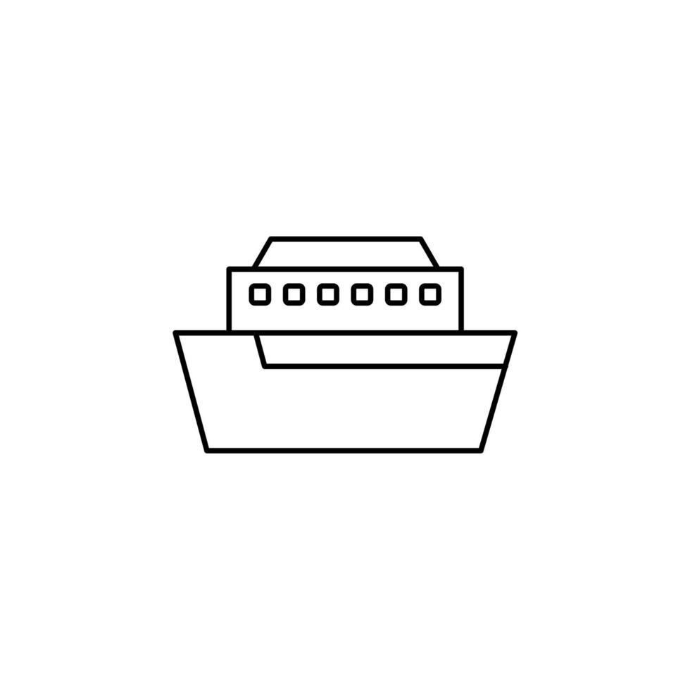 navire, bateau, voilier fine ligne icône vector illustration logo modèle. adapté à de nombreuses fins.