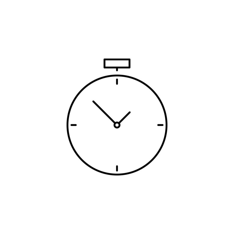 horloge, minuterie, modèle de logo d'illustration vectorielle d'icône de ligne mince de temps. adapté à de nombreuses fins. vecteur