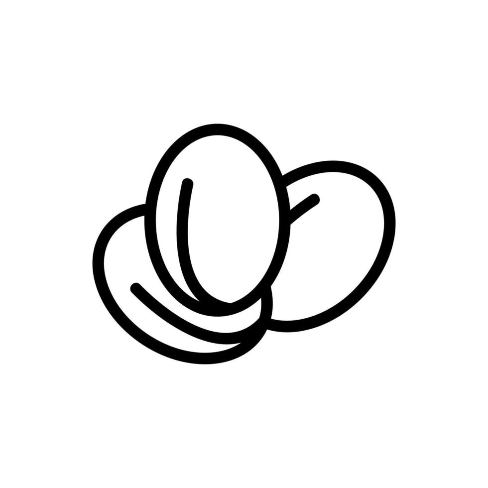 vecteur d'icône de noix. illustration de symbole de contour isolé