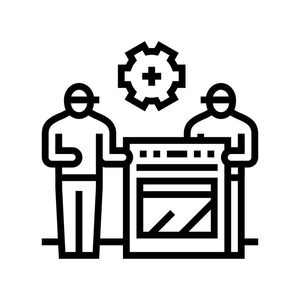 illustration vectorielle de l'icône de la ligne d'installation de l'appareil vecteur