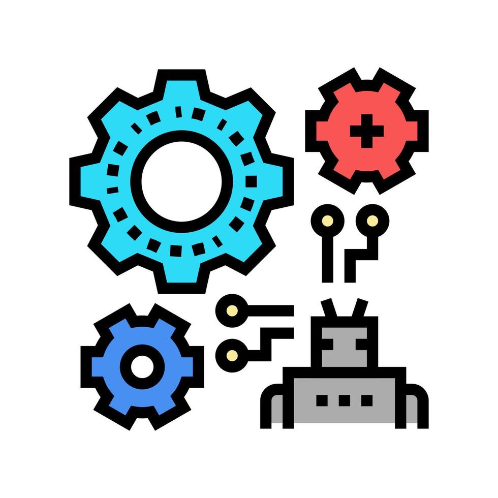 illustration vectorielle d'icône de couleur d'apprentissage automatique vecteur