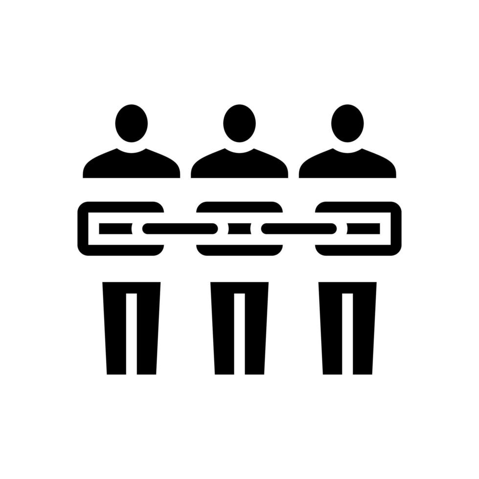 chaîne de personnes crowdsoursing glyphe icône illustration vectorielle vecteur