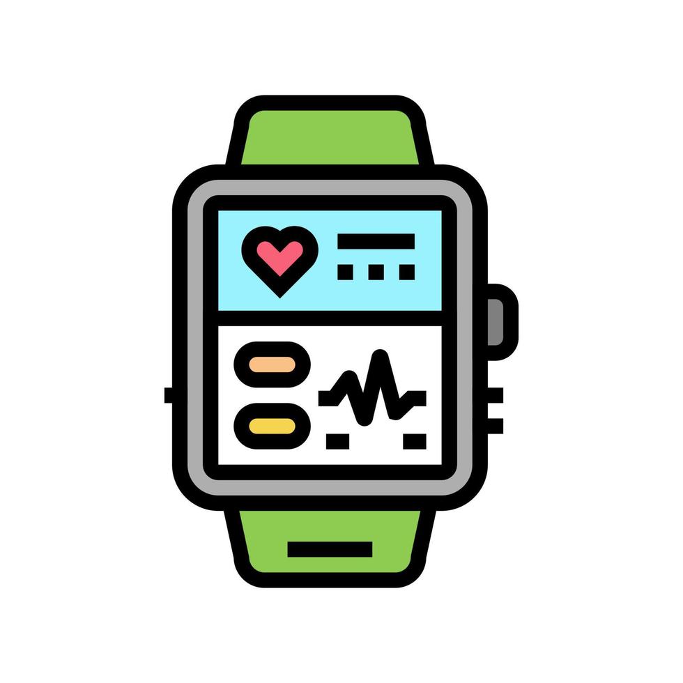 bracelet de remise en forme gadget électronique couleur icône illustration vectorielle vecteur