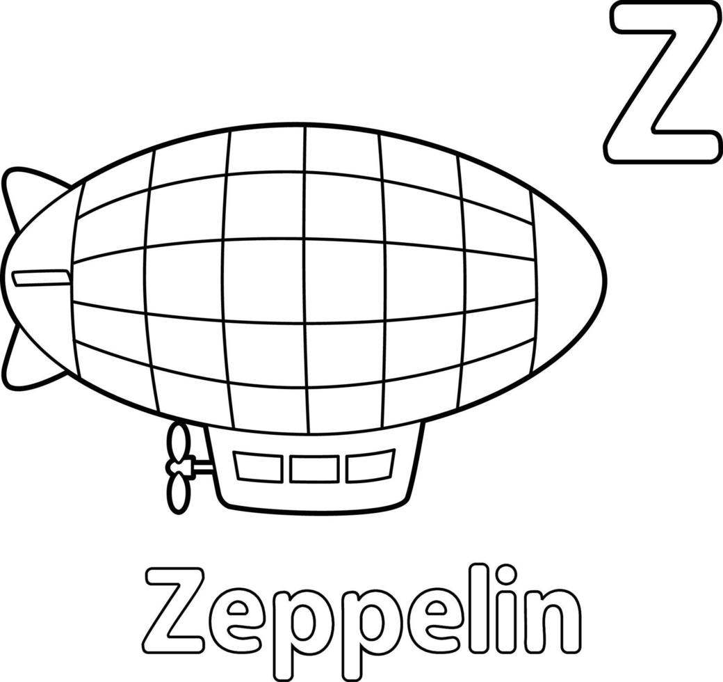 alphabet zeppelin abc coloriage z vecteur