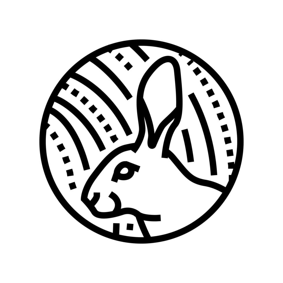 lapin horoscope chinois animal ligne icône illustration vectorielle vecteur