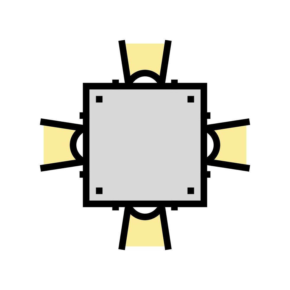 autour de l'illustration vectorielle de l'icône de couleur de l'équipement d'éclairage vecteur