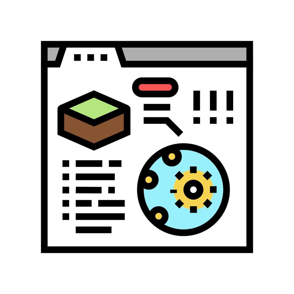 lecture des informations sur les analyses de sol dans l'illustration vectorielle de l'icône de couleur internet vecteur