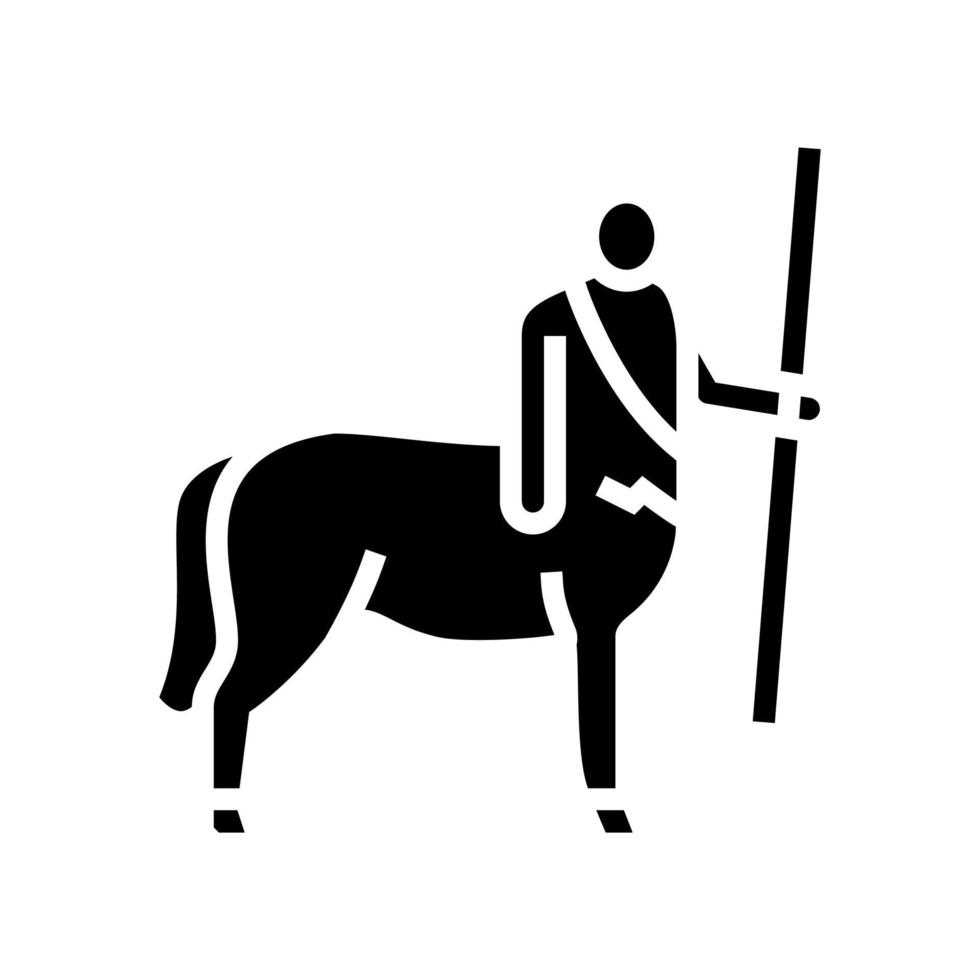 centaure ancienne grèce glyphe icône illustration vectorielle vecteur