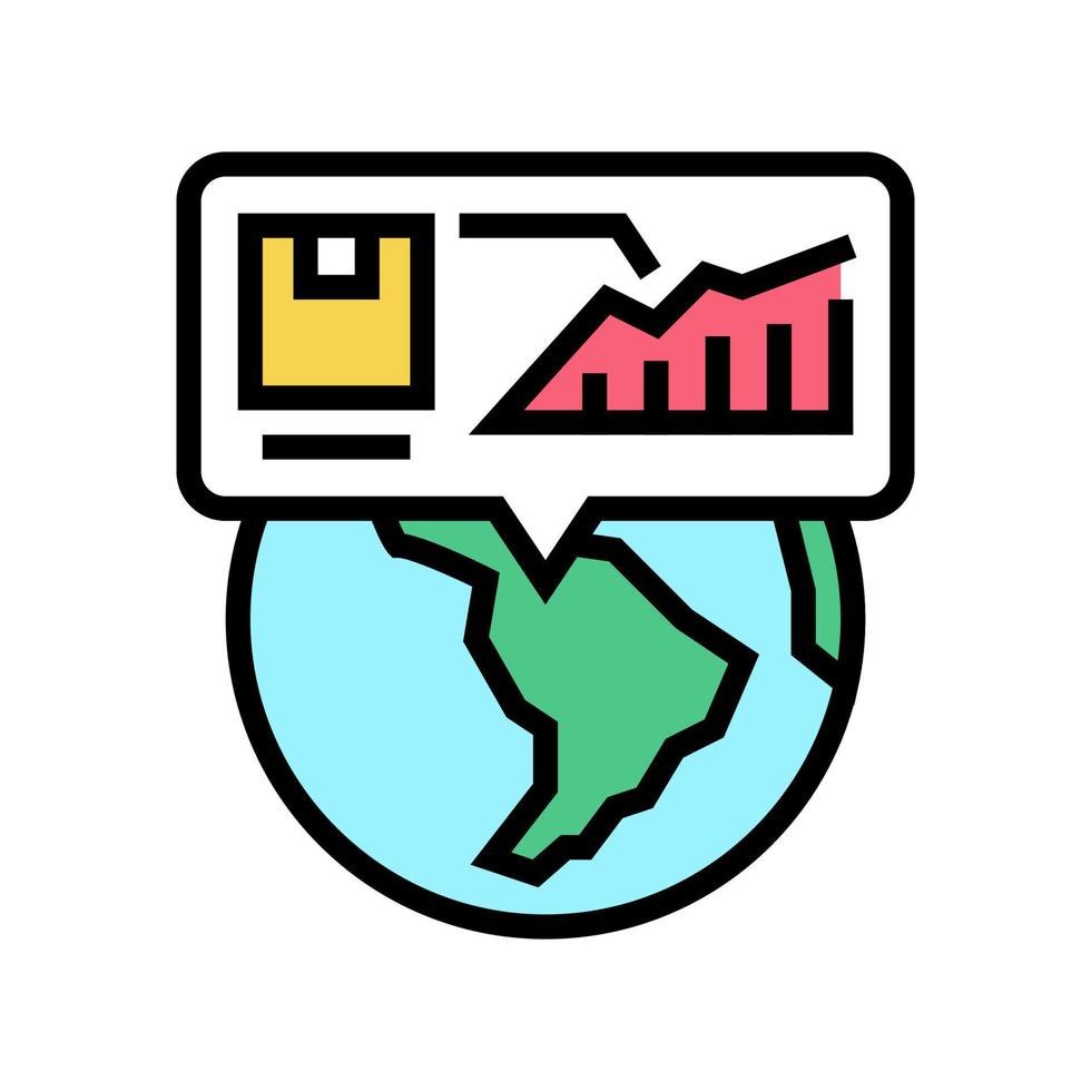 illustration vectorielle d'icône de couleur d'examen d'entreprise internationale vecteur