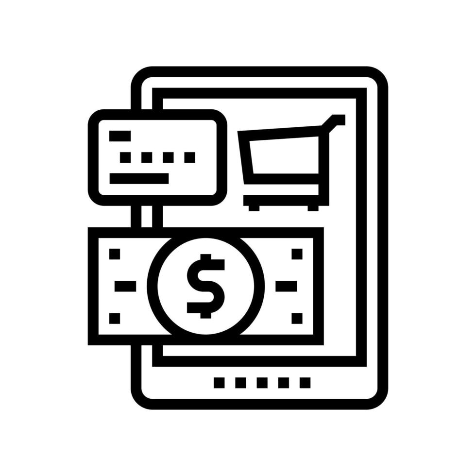 illustration vectorielle de l'icône de la ligne d'option de paiement vecteur