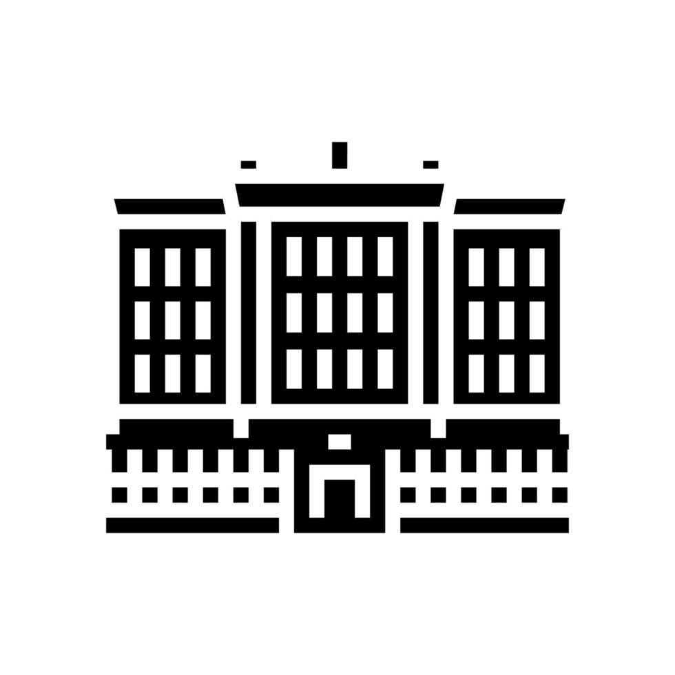université collège bâtiment éducation glyphe icône illustration vectorielle vecteur