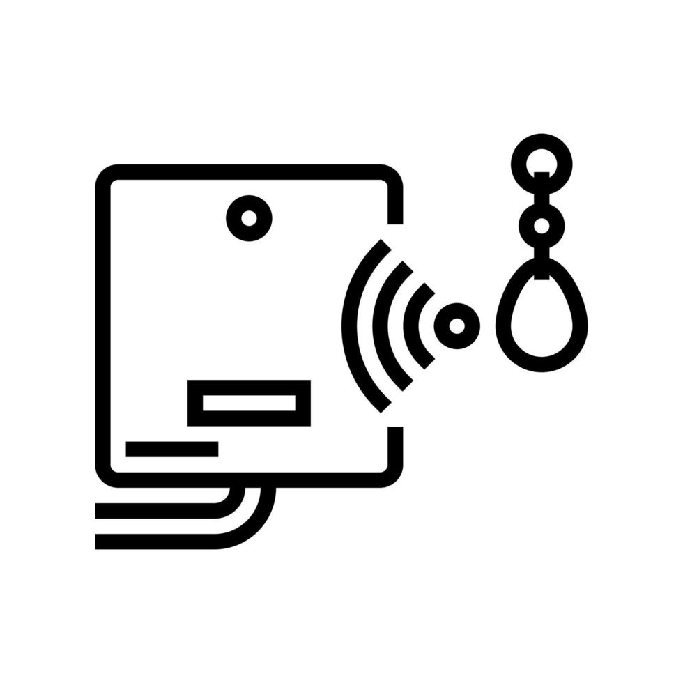 mini bijou avec illustration vectorielle d'icône de ligne de puce rfid vecteur
